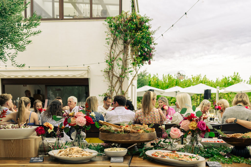 Buffet Table outside at a wedding